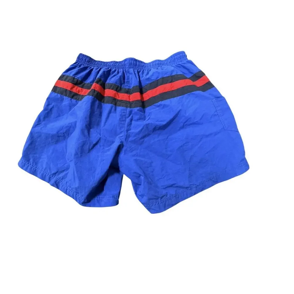 Vintage 90's Polo Sport Ralph Lauren 2XL Red White Blue Lined Swim Trunks Beach